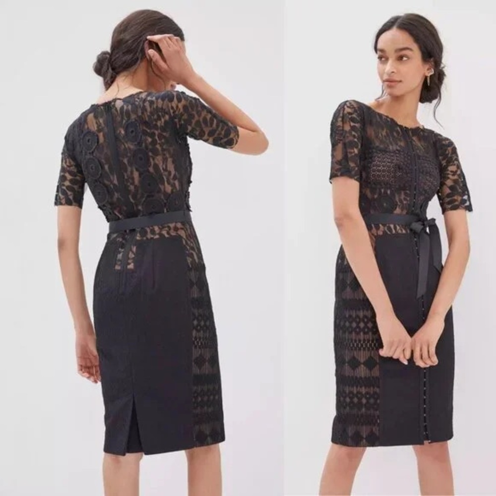 Anthropologie Byron Lars Beguile Carissima Black Cream Lace